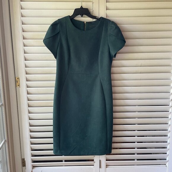 Calvin Klein Emerald Green Suede Dress, Size 12 - Picture 1 of 6